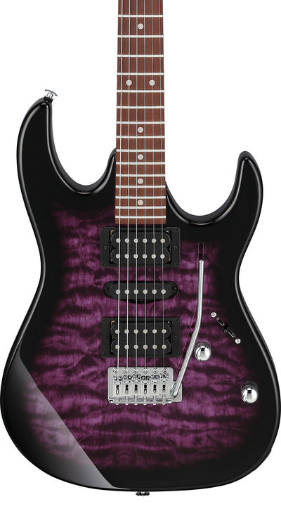 Ibanez GRX70QA RG Gio Electric Guitar - Transparent Violet Sunburst w/ Amplifier