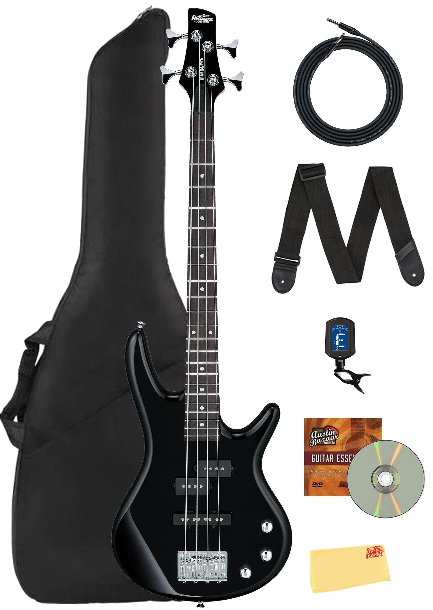 Ibanez GSRM20 SR Gio miKro Short-Scale Bass Guitar - Black w/ Gig Bag