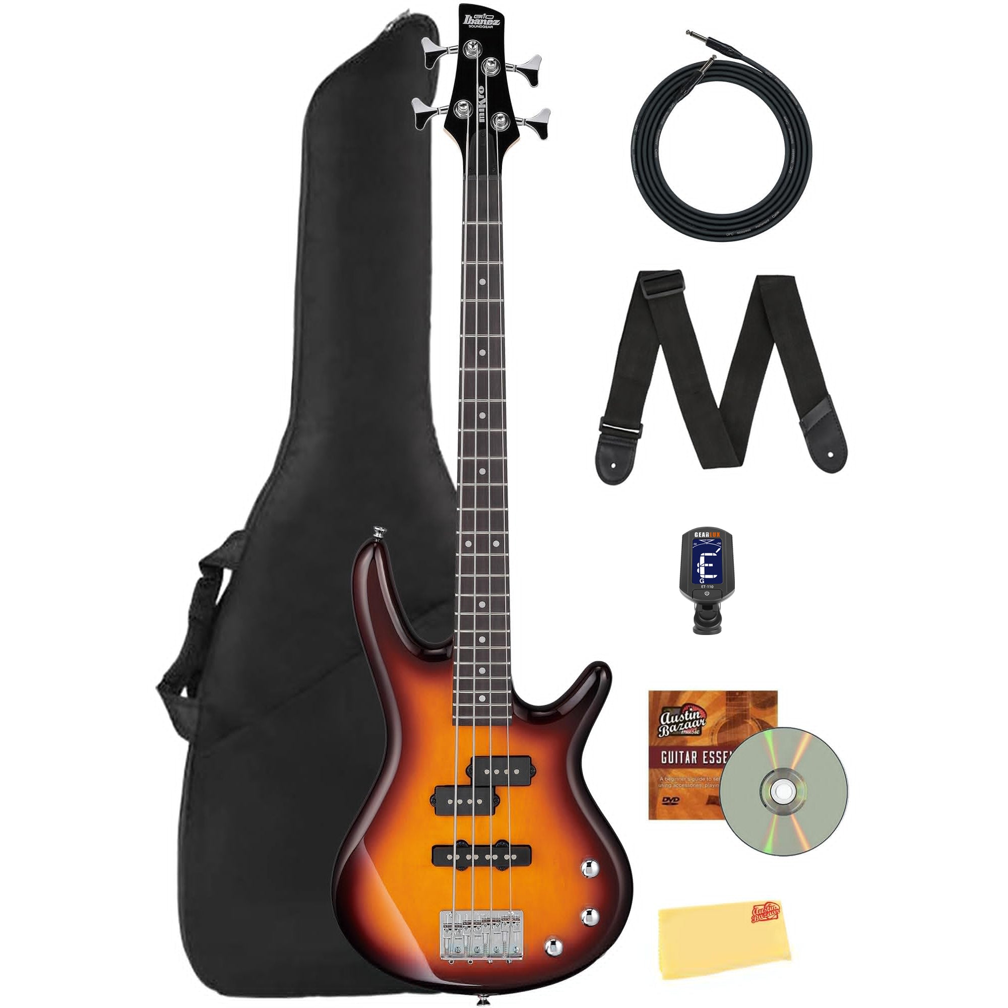 Ibanez GSRM20 SR Gio miKro Short-Scale Bass Guitar - Brown Sunburst w/ Gig Bag