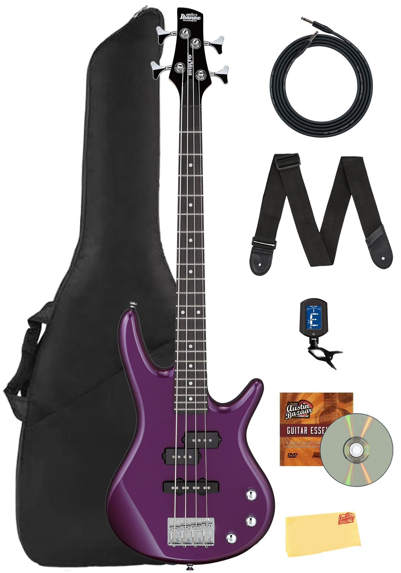 Ibanez GSRM20 SR Gio miKro Short-Scale Bass Guitar - Metallic Purple w/ Gig Bag