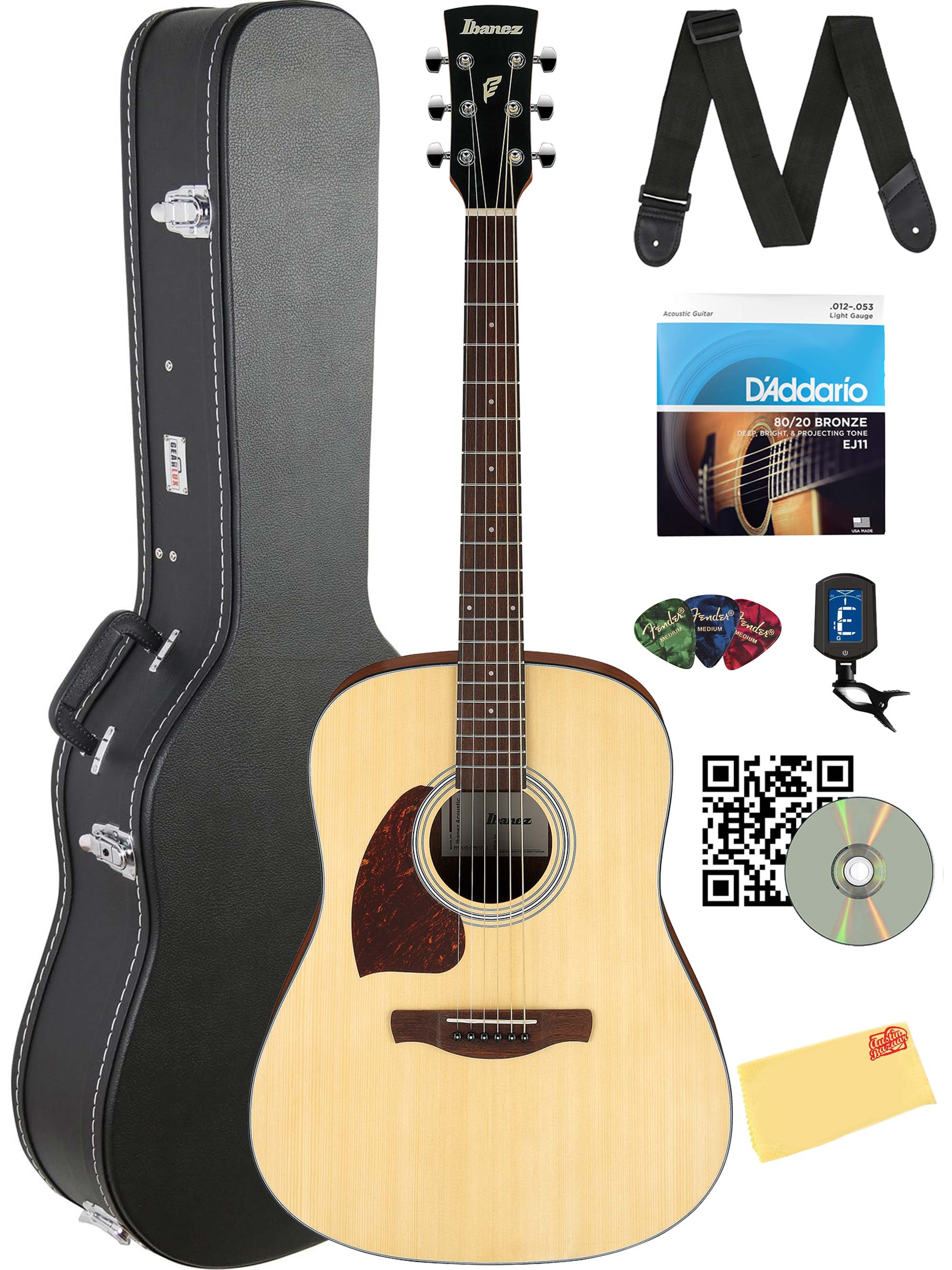 Ibanez PF50L PF Performance Dreadnought Acoustic Guitar, Left Handed - Natural w/ Hard Case