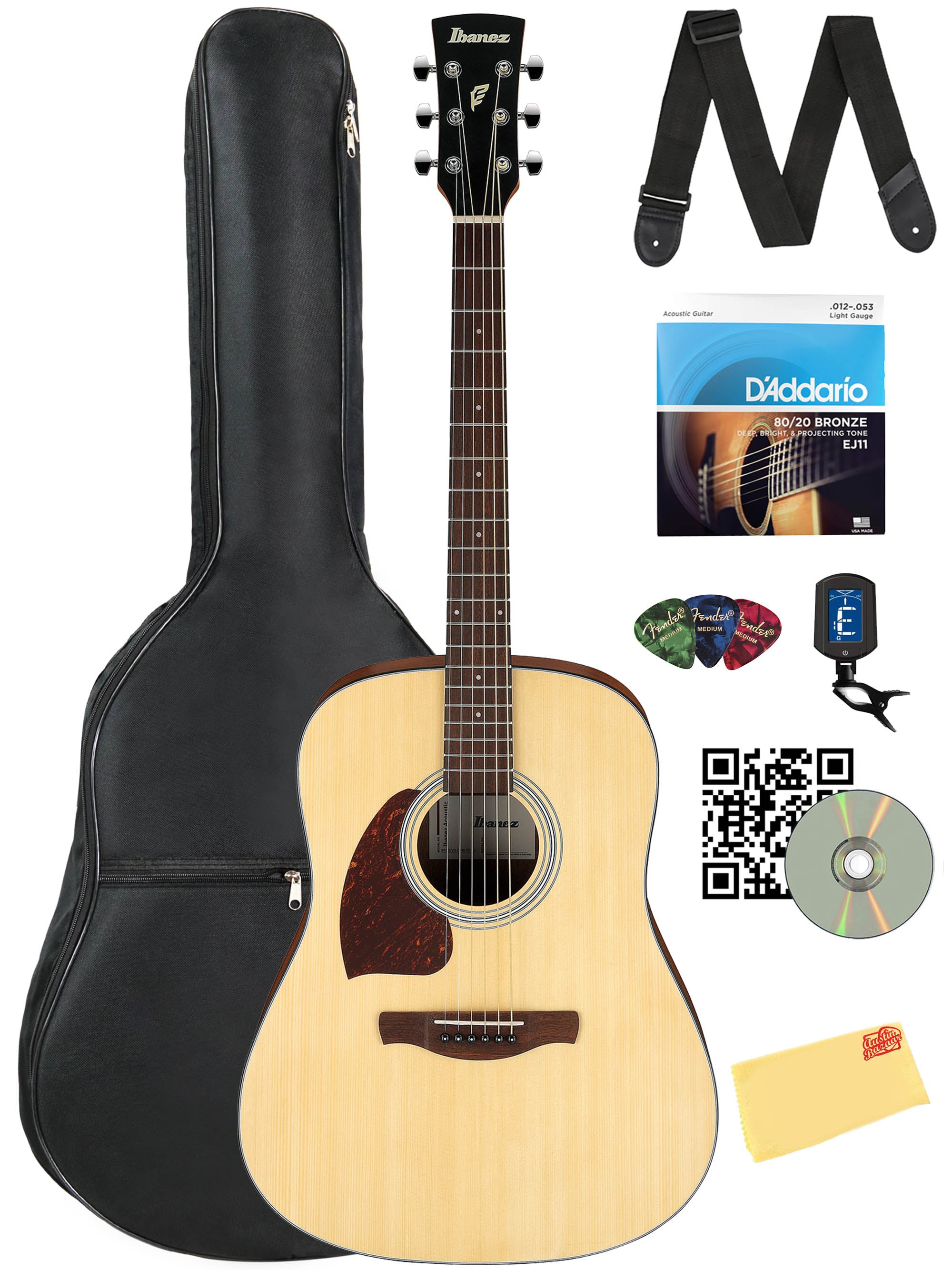 Ibanez PF50L PF Performance Dreadnought Acoustic Guitar, Left Handed - Natural w/ Gig Bag