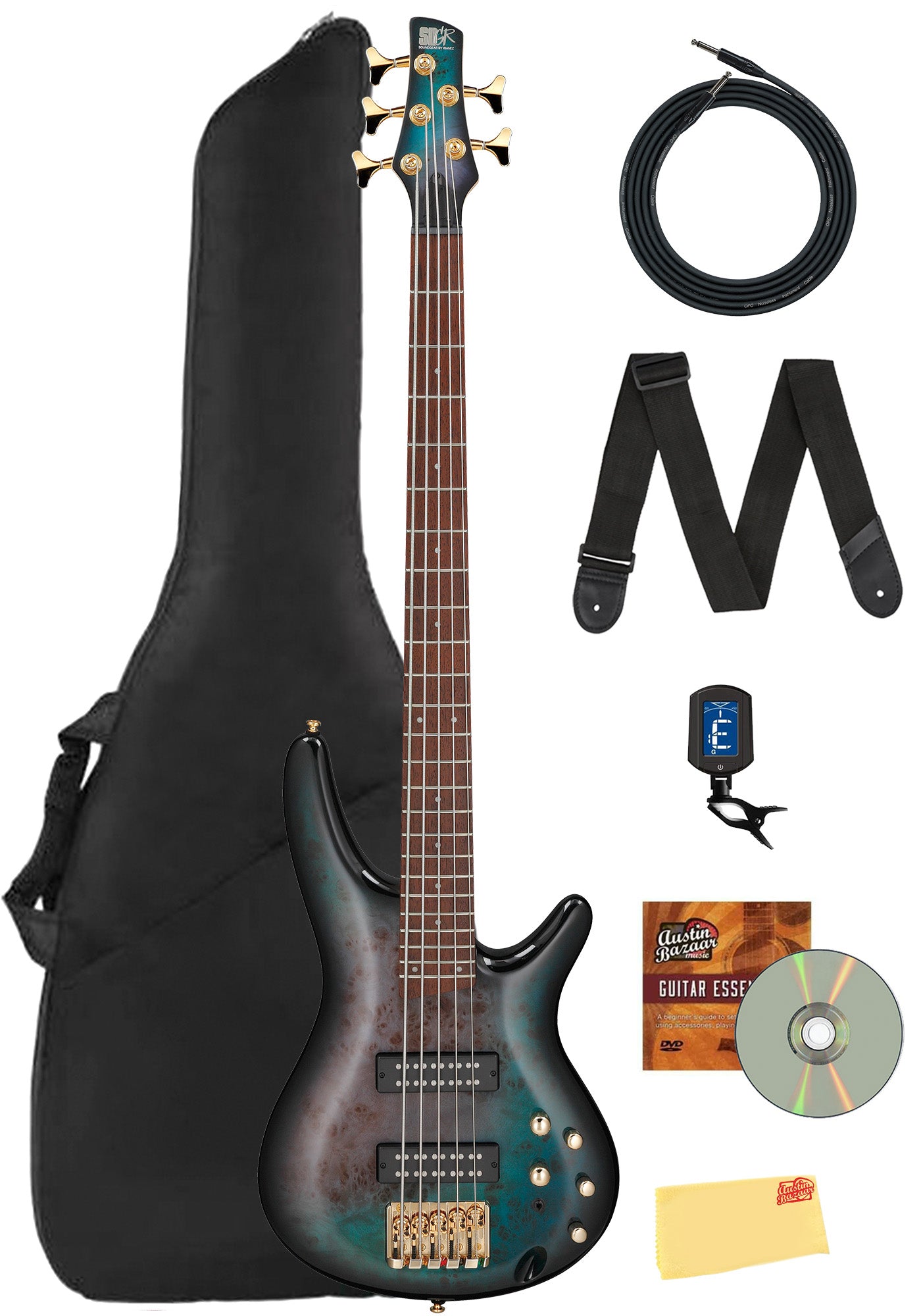 Ibanez SR405EPBDX SR Standard 5-String Bass Guitar - Tropical Seafloor Burst w/ Gig Bag