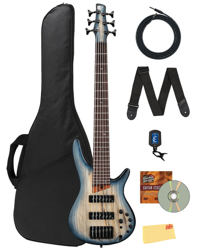 Ibanez SR606E SR Standard 6-String Bass Guitar - Cosmic Blue Starburst Flat w/ Gig Bag