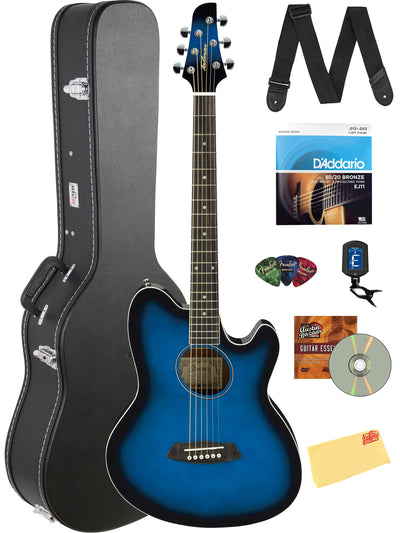 Ibanez TCY10E Talman Acoustic-Electric Guitar - Transparent Blue Sunburst w/ Case
