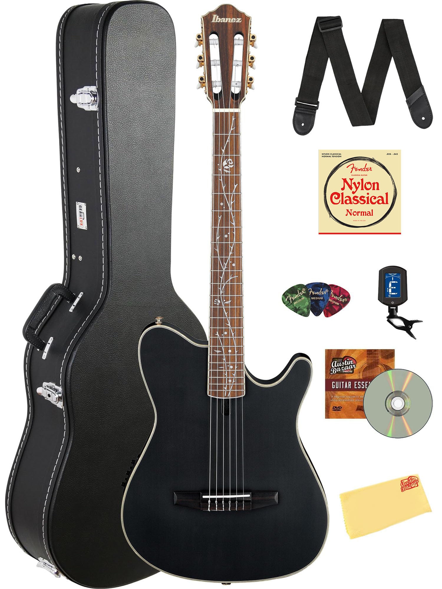 Ibanez TOD10N Tim Henson Nylon Acoustic-Electric Guitar - Transparent Black Flat w/ Case