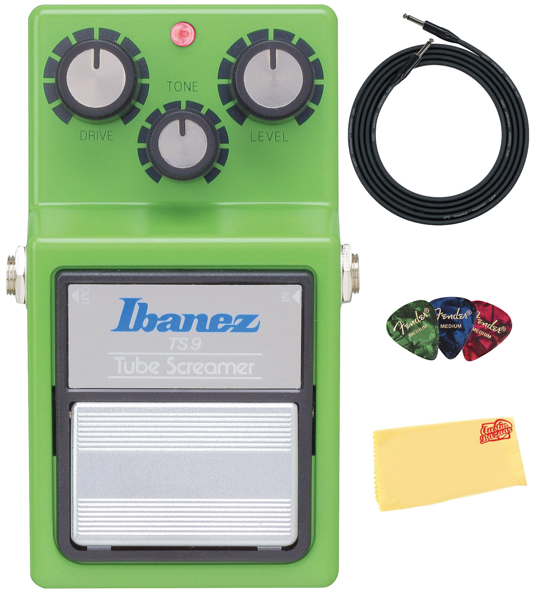 Ibanez TS9 Tube Screamer Overdrive Pedal w/ Patch Cable