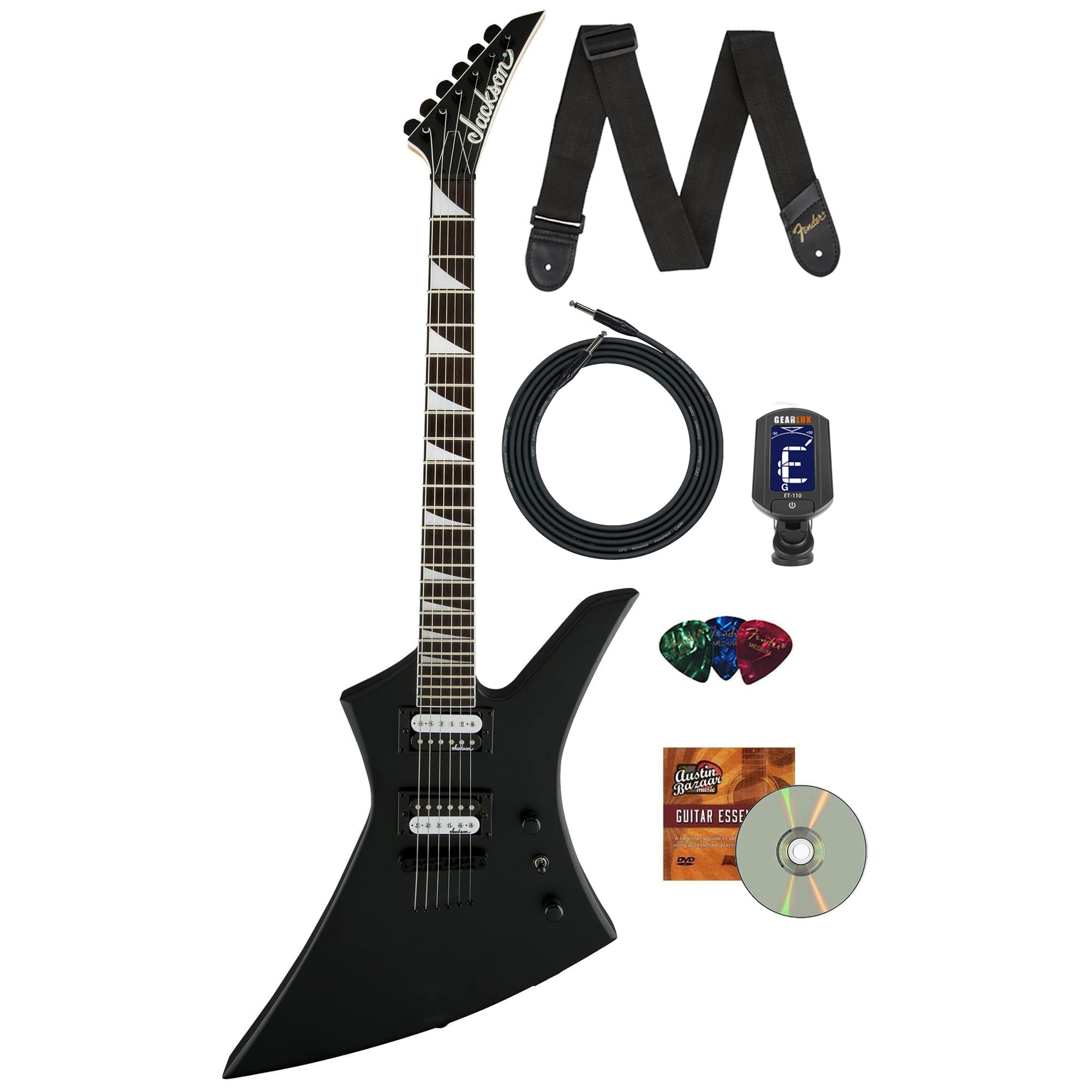 Jackson JS Series Kelly JS32T Electric Guitar - Satin Black w/ Instrument Cable