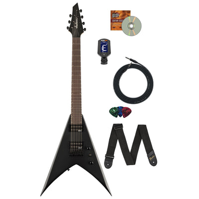 Jackson King V JS22-7 KV HT 7-String Electric Guitar - Satin Black w/ Instrument Cable