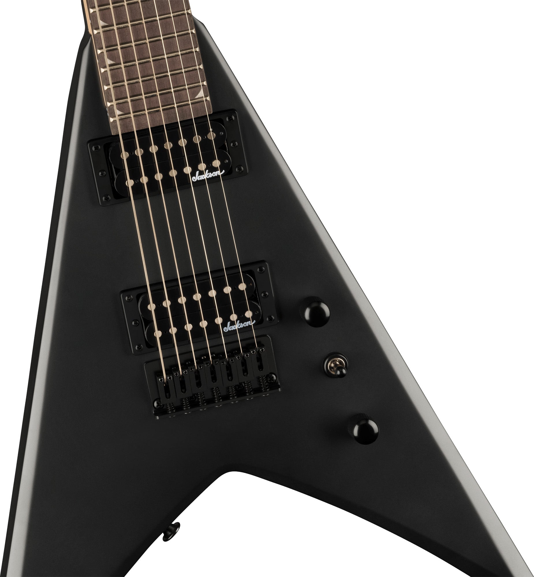 Jackson King V JS22-7 KV HT 7-String Electric Guitar - Satin Black w/ Instrument Cable
