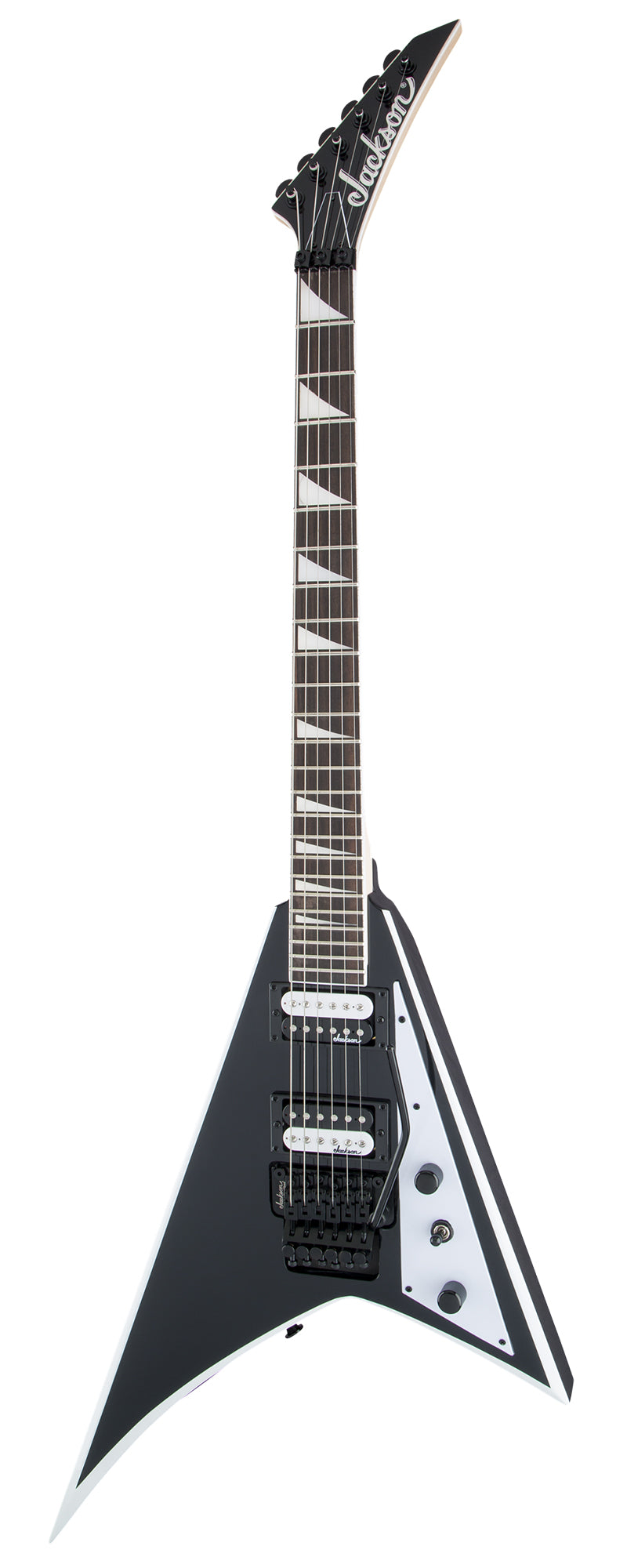 Jackson JS Series JS32 Rhoads Electric Guitar - Black with White Bevels w/ Instrument Cable