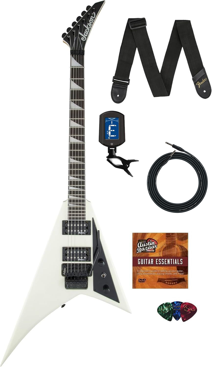 Jackson Rhoads JS32 Electric Guitar - Ivory w/ Instrument Cable