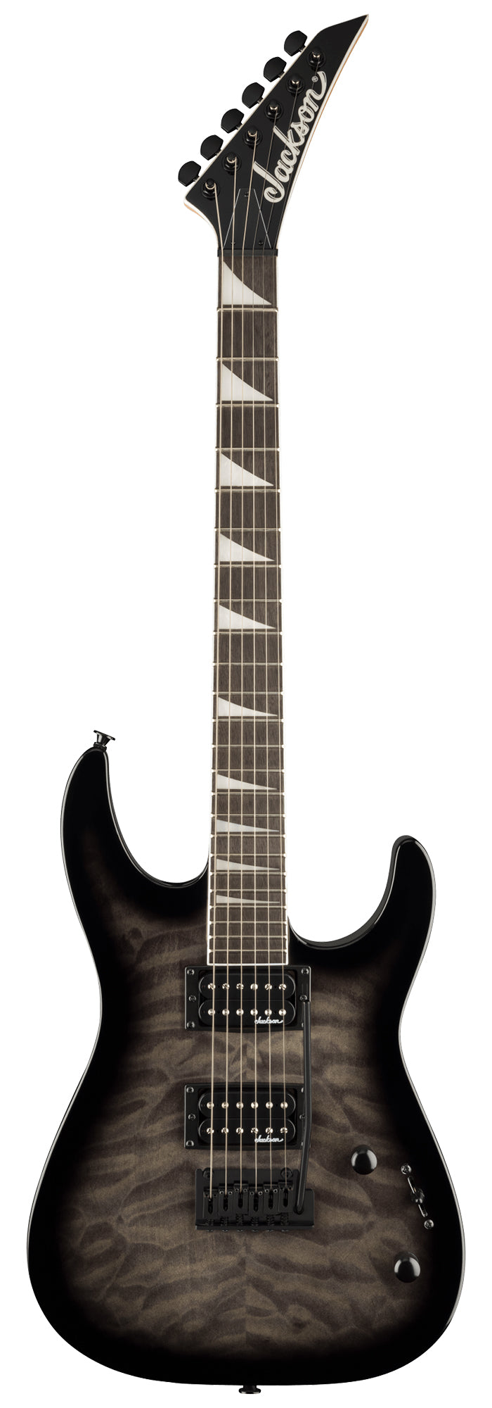 Jackson Dinky JS20 DKQ 2PT Electric Guitar - Transparent Black w/ Instrument Cable