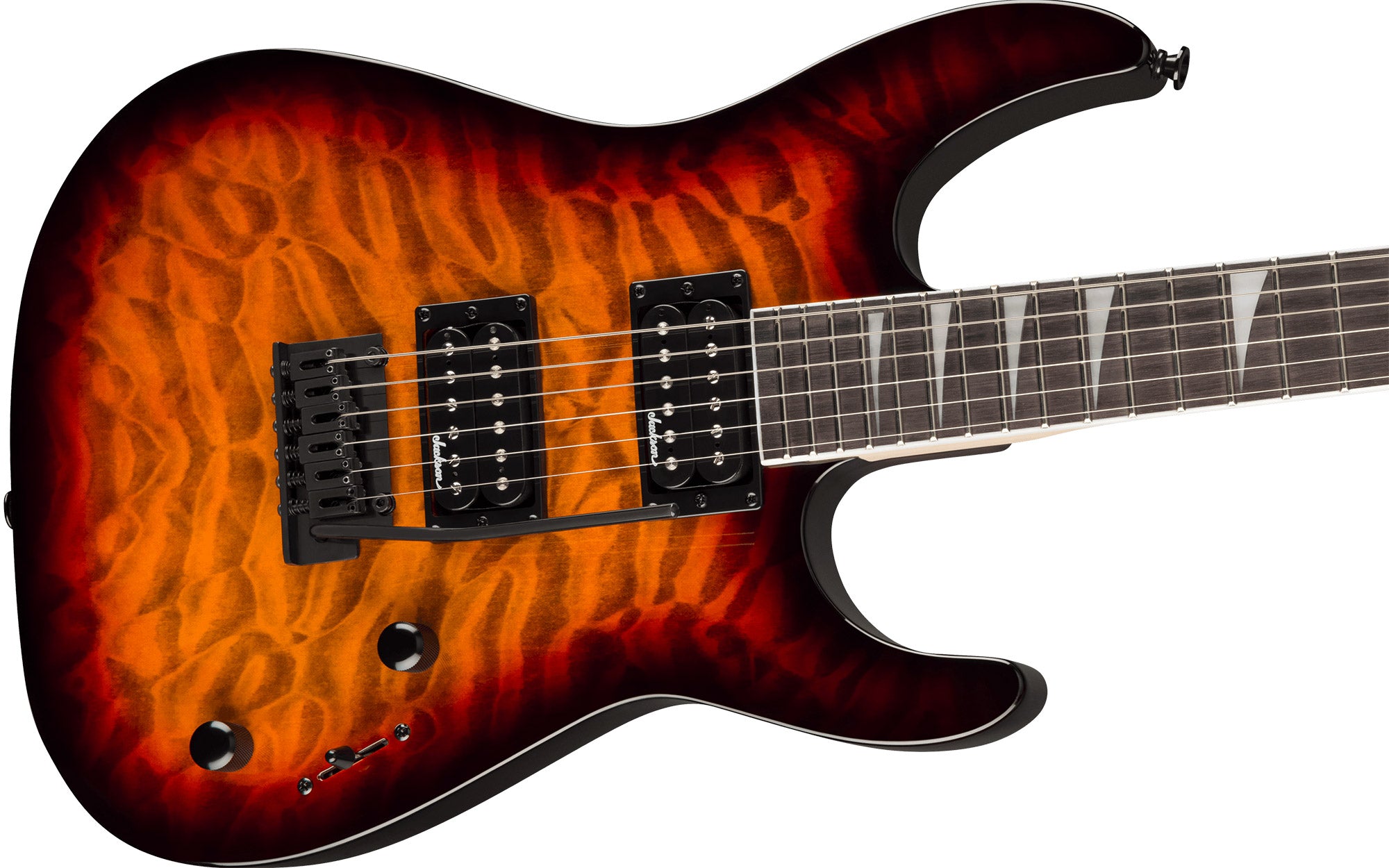 Jackson Dinky JS20 DKQ 2PT Electric Guitar - Transparent Tobacco Burst w/ Instrument Cable