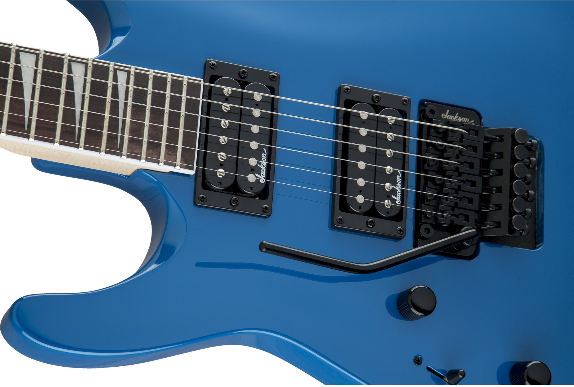 Jackson JS Series Dinky Arch Top JS32 DKA Left-Handed Electric Guitar - Bright Blue w/ Instrument Cable