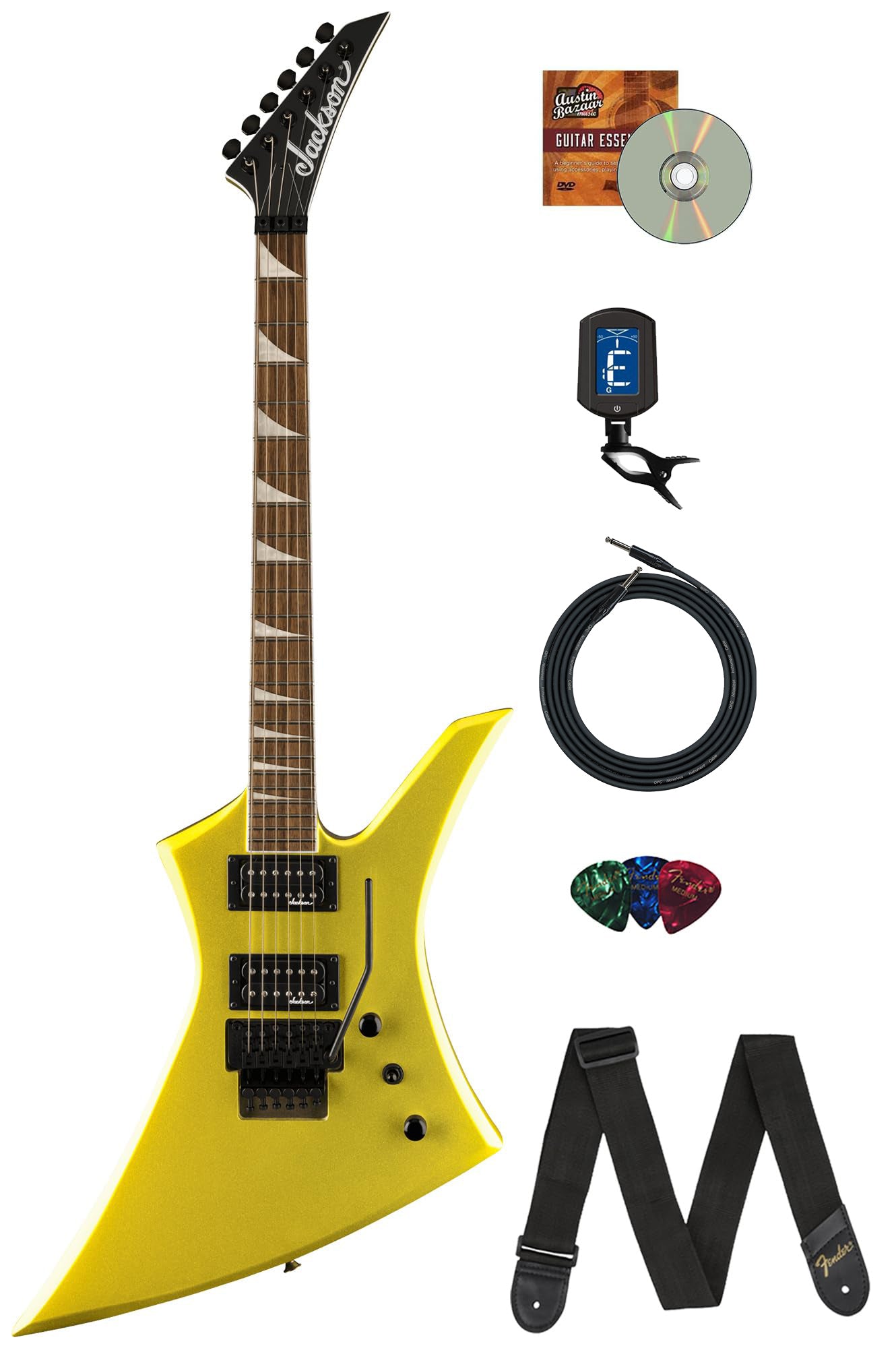Jackson X Series Kelly KEX Electric Guitar - Lime Green Metallic w/ Instrument Cable
