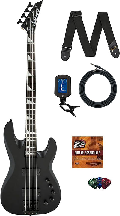 Jackson David Ellefson Concert Bass CBX IV Bass Guitar - Satin Black w/ Instrument Cable