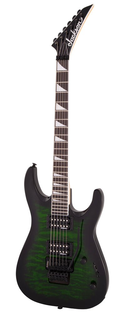 Jackson JS Series Dinky Arch Top JS32Q DKA Electric Guitar - Transparent Green Burst w/ Instrument Cable