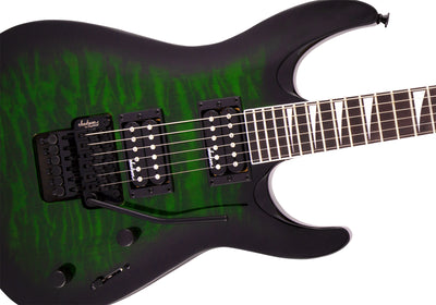 Jackson JS Series Dinky Arch Top JS32Q DKA Electric Guitar - Transparent Green Burst w/ Instrument Cable