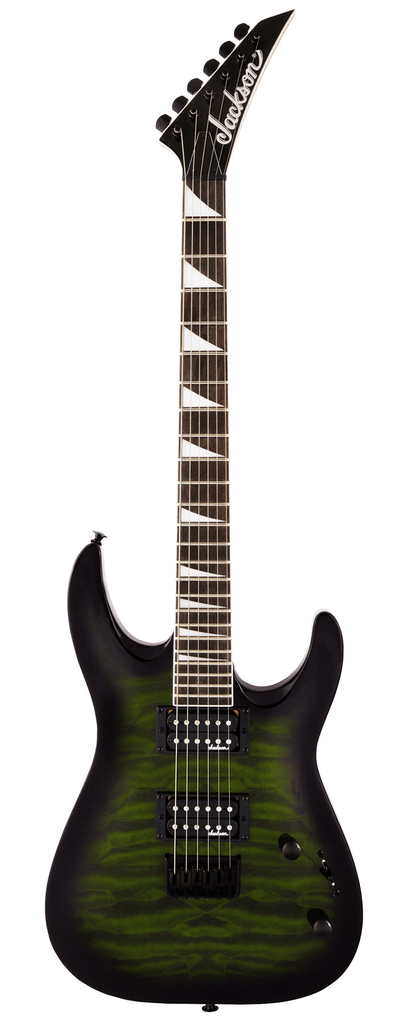 Jackson JS Series Dinky Arch Top JS32Q DKA HT Electric Guitar - Transparent Green Burst w/ Instrument Cable