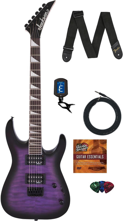 Jackson Dinky Arch Top JS32Q DKA HT Electric Guitar - Transparent Purple Burst w/ Instrument Cable