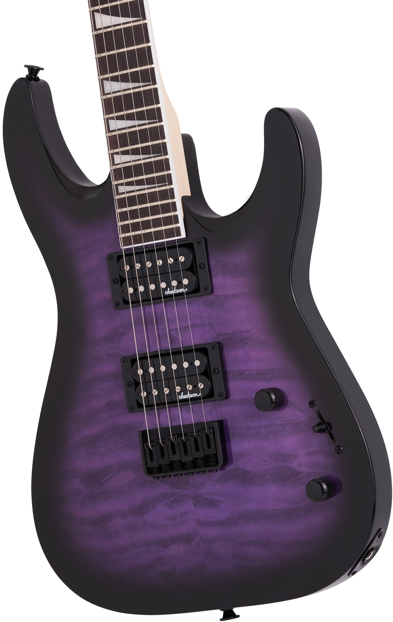 Jackson Dinky Arch Top JS32Q DKA HT Electric Guitar - Transparent Purple Burst w/ Instrument Cable
