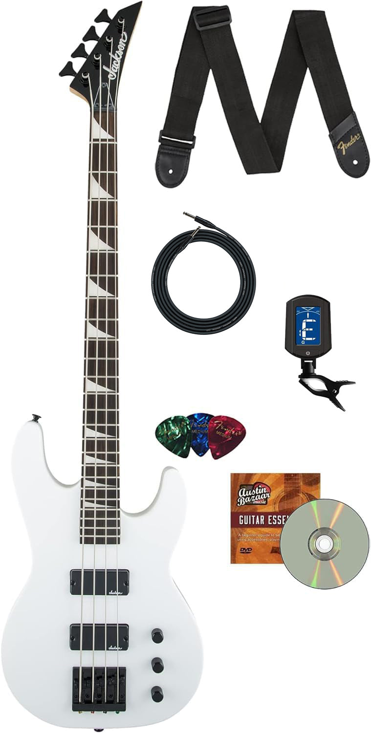 Jackson JS Series Concert Bass JS2 Bass Guitar - Snow White w/ Instrument Cable