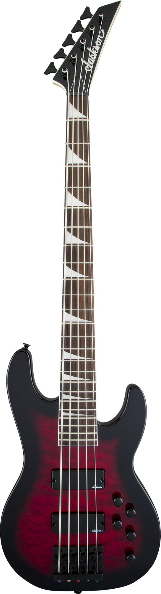 Jackson JS Series 5-String Concert Bass JS3VQ Bass Guitar - Transparent Red Burst