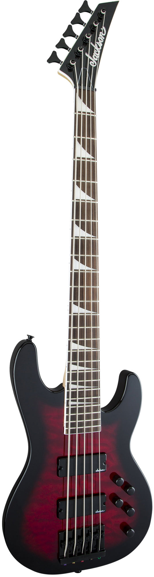 Jackson Concert Bass JS3VQ Bass Guitar - Transparent Red Burst w/ Instrument Cable