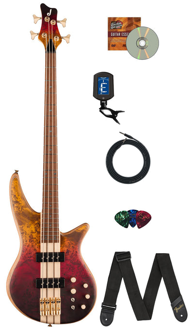 Jackson Pro Series Spectra Bass SBP IV Bass Guitar - Firestorm Fade w/ Instrument Cable