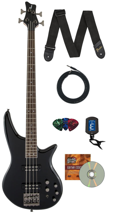 Jackson JS Series Spectra Bass JS3 Bass Guitar - Gloss Black w/ Instrument Cable