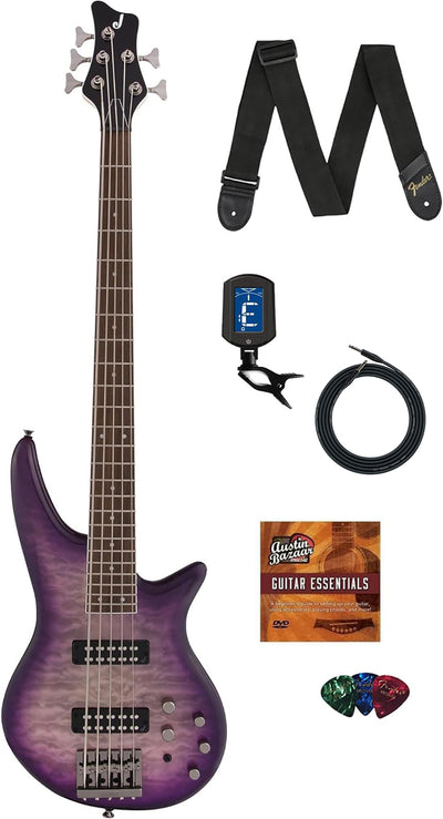 Jackson Spectra Bass JS3QV Bass Guitar - Purple Phaze w/ Instrument Cable