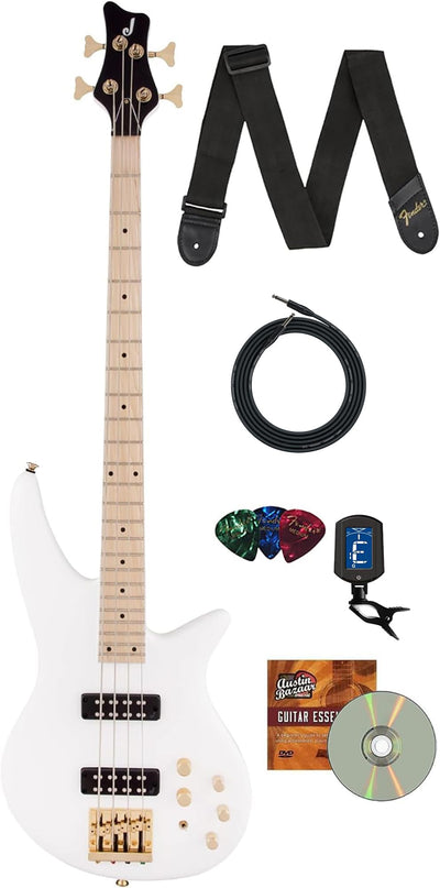 Jackson X Series Spectra Bass SBXM IV Bass Guitar - Snow White w/ Instrument Cable