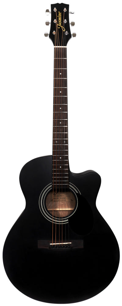 Jasmine S34C NEX Orchestra-Style Cutaway Acoustic Guitar - Black w/ Gig Bag