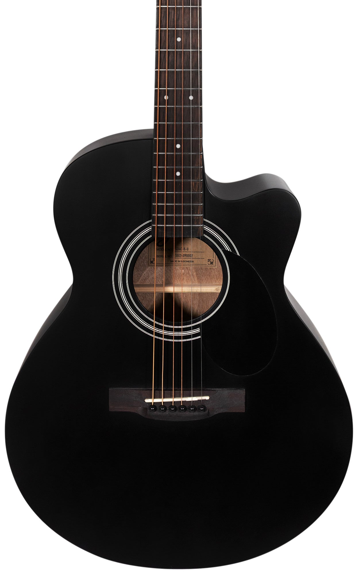 Jasmine S34C NEX Orchestra-Style Cutaway Acoustic Guitar - Black w/ Gig Bag