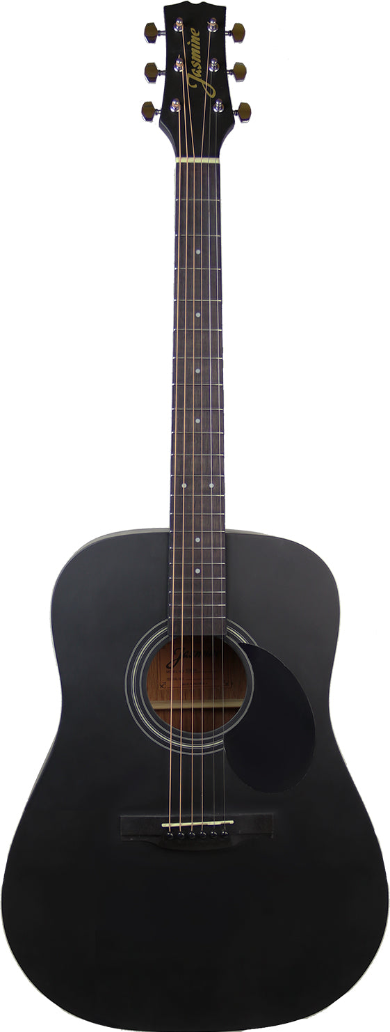 Jasmine S35 Dreadnought Acoustic Guitar - Matte Black w/ Gig Bag