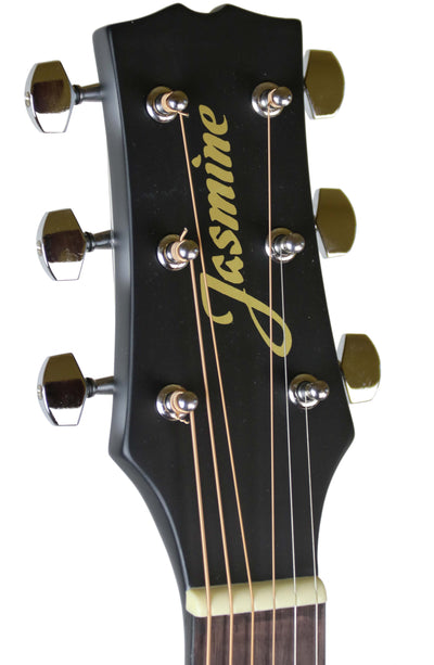 Jasmine S35 Dreadnought Acoustic Guitar - Matte Black w/ Hard Case