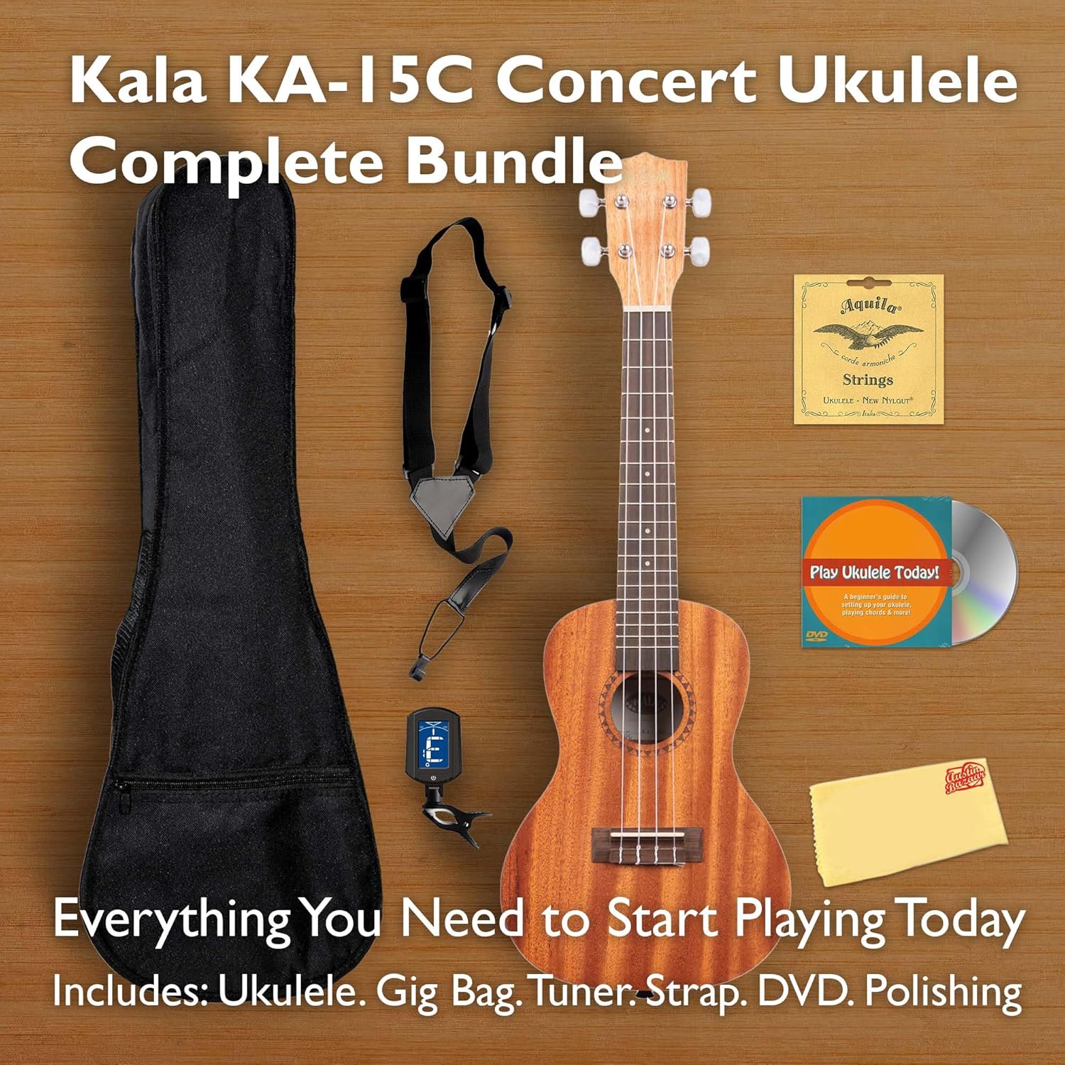 Kala KA-15C Satin Mahogany Concert Ukulele w/ Gig Bag