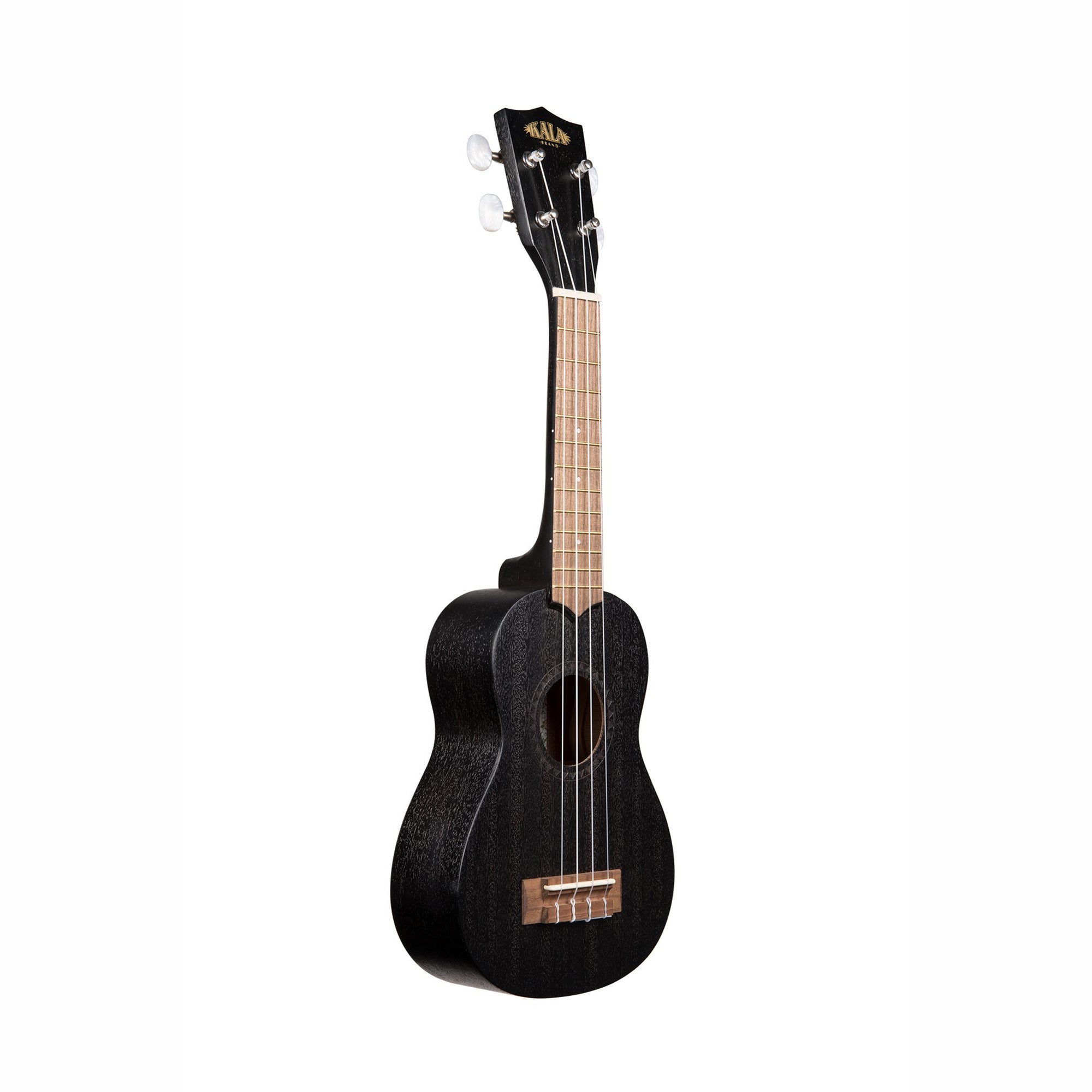 Kala KA-15S-BLK Satin Mahogany Soprano Ukulele - Black w/ Hard Case