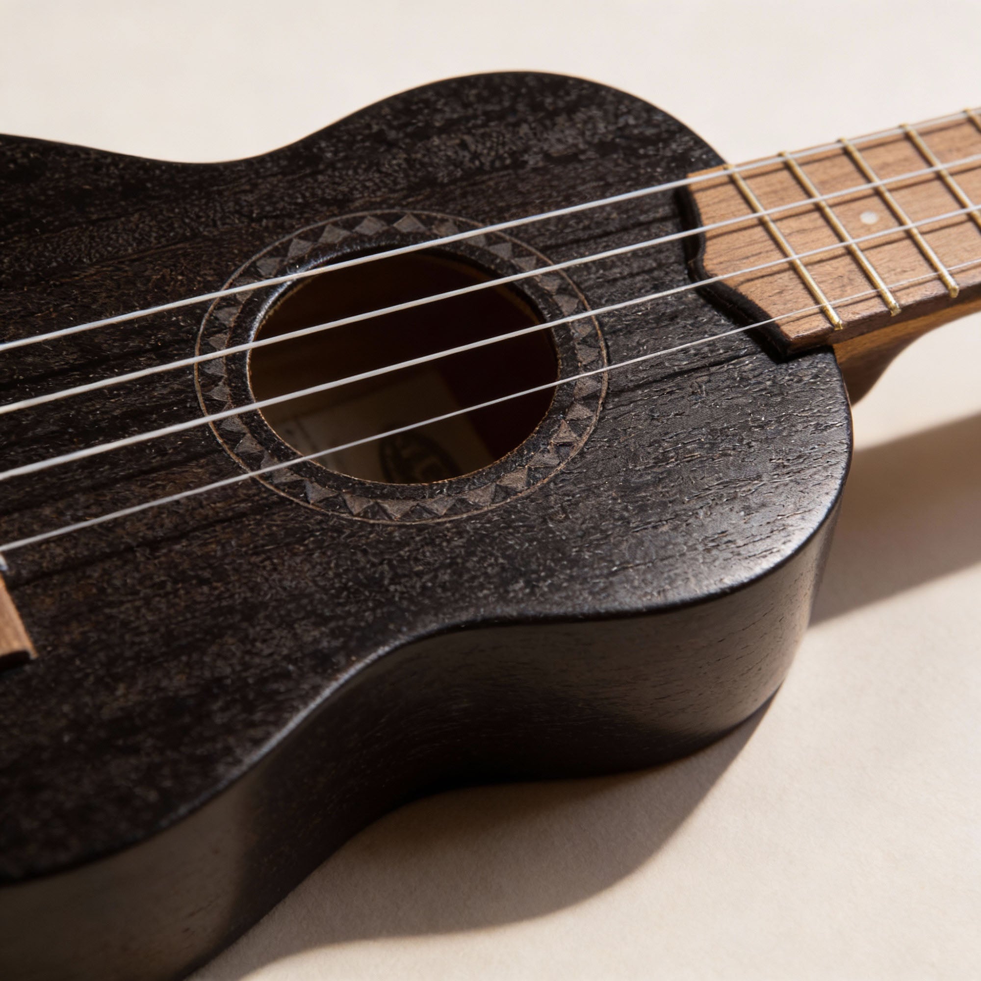 Kala KA-15S-BLK Satin Mahogany Soprano Ukulele - Black w/ Gig Bag