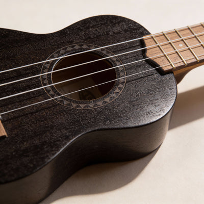 Kala KA-15S-BLK Satin Mahogany Soprano Ukulele - Black w/ Gig Bag