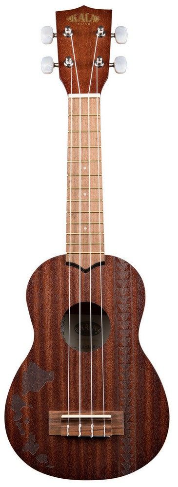 Kala KA-15S-H2 Satin Mahogany Soprano Ukulele - Hawaiian Islands Tattoo