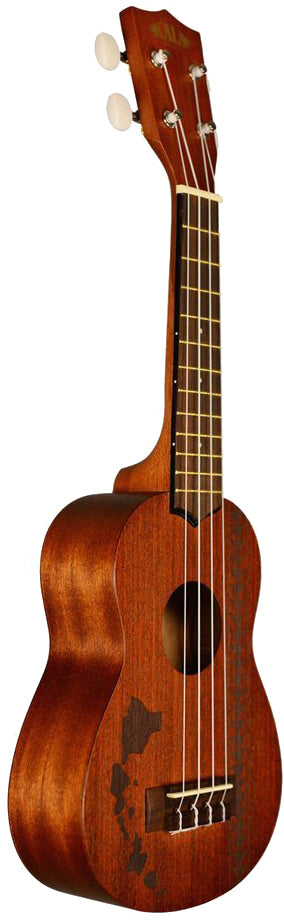 Kala KA-15S-H2 Satin Mahogany Soprano Ukulele - Hawaiian Islands Tattoo