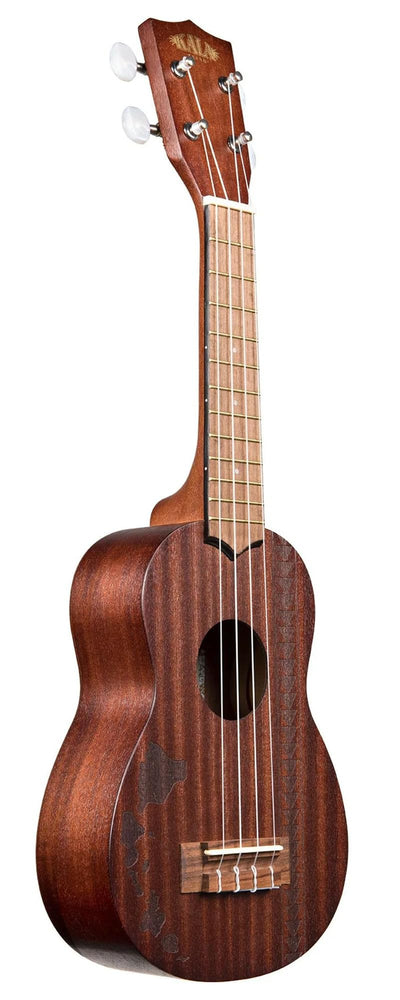 Kala KA-15S-H2 Satin Mahogany Soprano Ukulele - Hawaiian Islands Tattoo w/ Hard Case