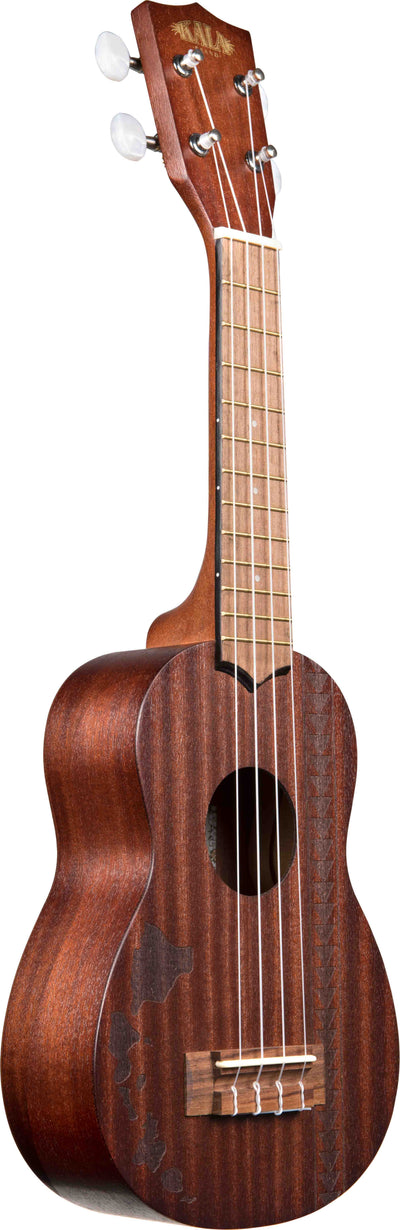 Kala KA-15S-H2 Satin Mahogany Soprano Ukulele - Hawaiian Islands Tattoo w/ Gig Bag