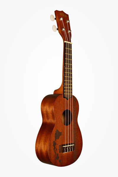 Kala KA-15S-H2 Satin Mahogany Soprano Ukulele - Hawaiian Islands Tattoo w/ Gig Bag