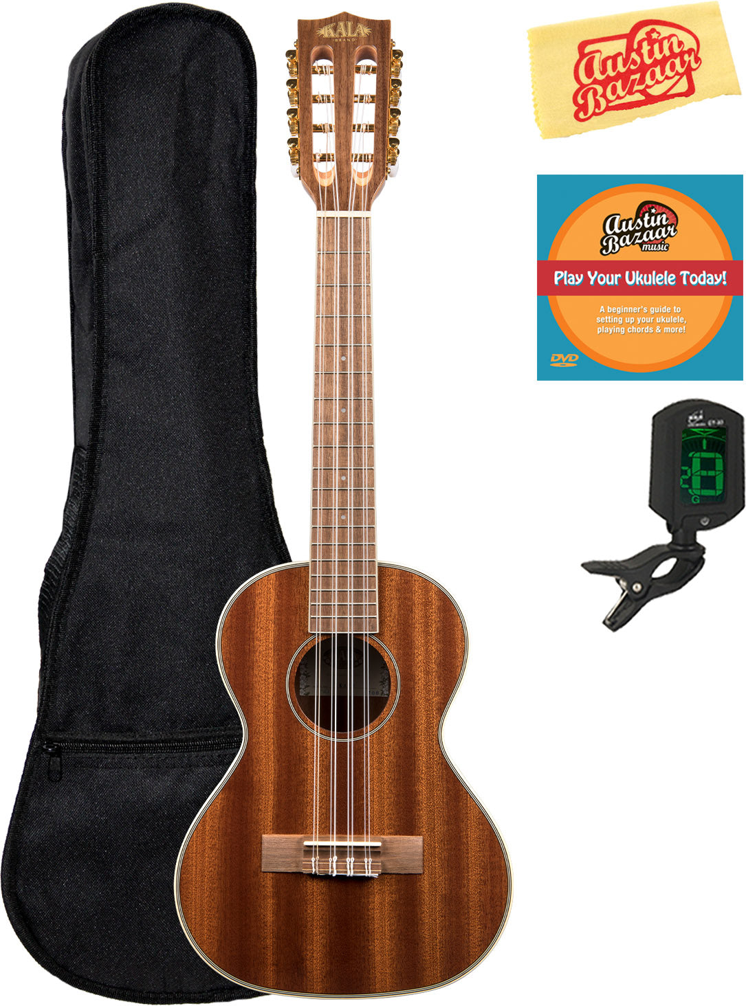 Kala KA-8 Mahogany 8-String Tenor Ukulele w/ Gig Bag