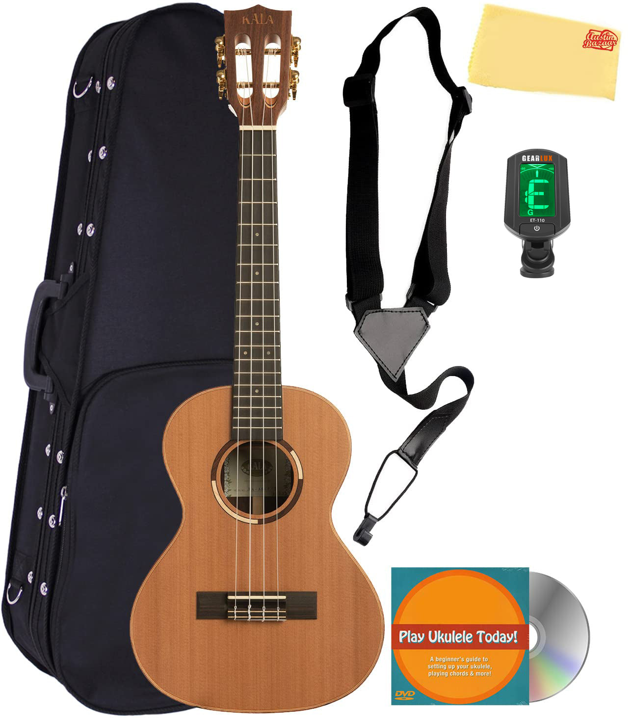 Kala KA-ASCP-T Solid Cedar Top Pau Ferro Tenor Ukulele w/ Hard Case