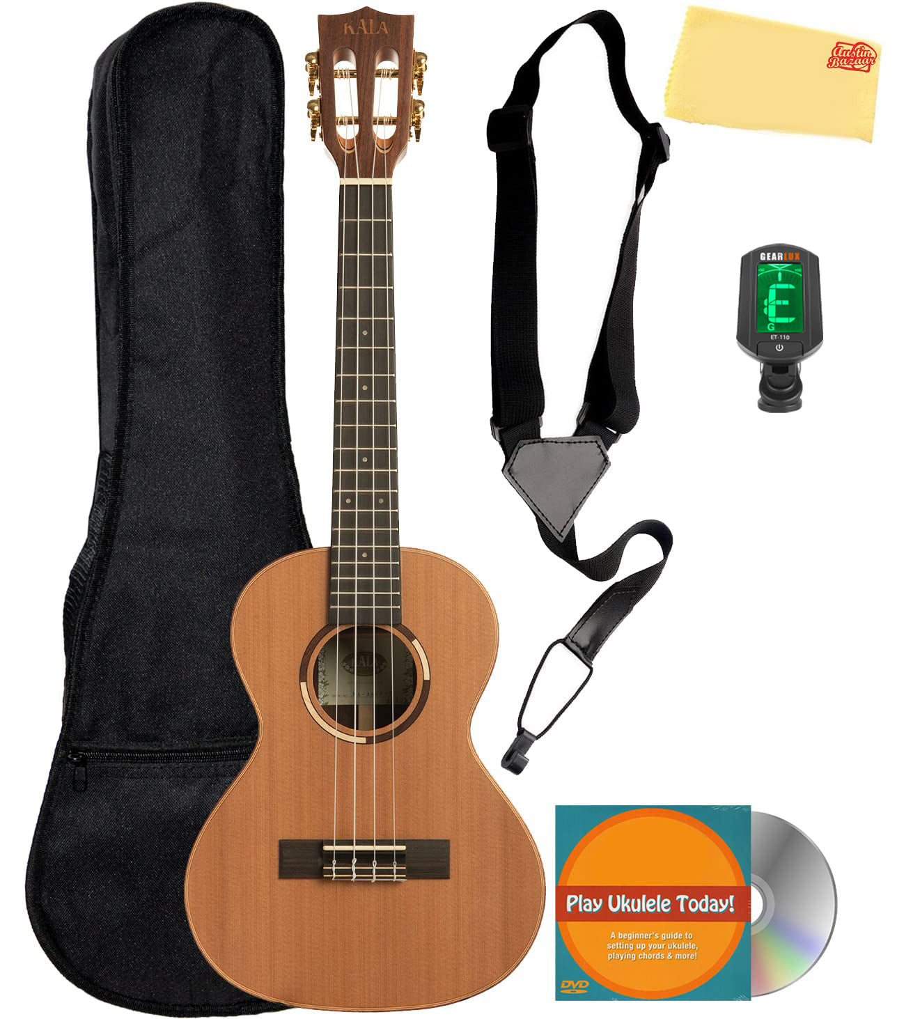 Kala KA-ASCP-T Solid Cedar Top Pau Ferro Tenor Ukulele w/ Gig Bag