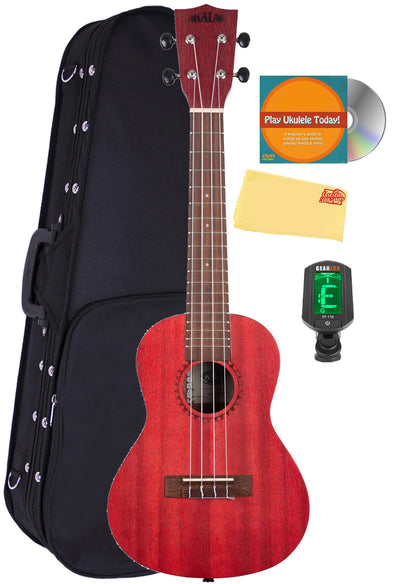 Kala MRT-RED-C Modern Meranti Concert Ukulele - Adobe Red w/ Hard Case